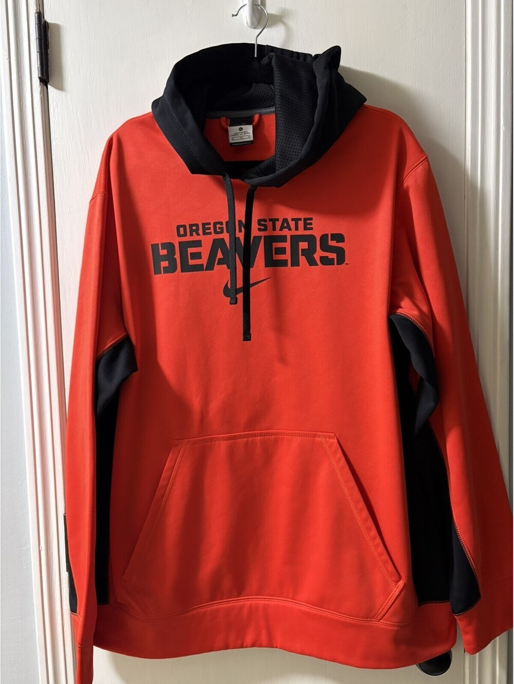 Nike Therma Fit Oregon State Beavers Pullover Hoodie Orange Hood Logo XL NCAA